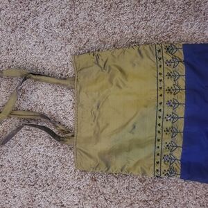 Elegant Blue and Green Tote Bag